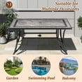 thumbnail image 2 of Mondawe 67"x 40" Outdoor Garden Square Aluminum Frame Tile Long Table for Large Gatherings, Backyard, Patio, Deck or Porch, 2 of 8