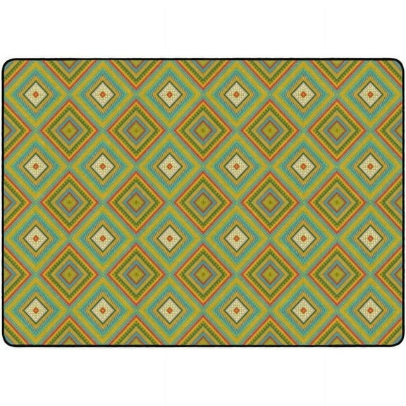 Flagship Carpets FA1011-32FS 6 x 8 ft. 4 Cozy Diamond Stitches Classroom Rug - Rectangle