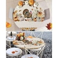 thumbnail image 6 of Fitted Round Tablecloths Table Covers 45-54in,Farmhouse Turkey Pumpkin Leaves Berry Floral Waterproof Elastic Edged Table Cloth for Kitchen Dining Holiday Party Tables Decor,Farm Linen Harvest, 6 of 6