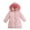 Pink, variant on Girls Winter Coats with Hooded Puffer Jacket Kids Purple Jacket Zipper Long Sleeve Thicken Waterproof Jacket Kids 4-5 Years Winter Coat Girl