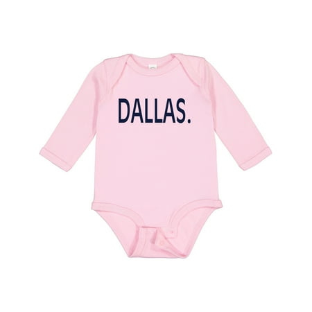 

Inktastic Dallas in Blue Text Gift Baby Boy or Baby Girl Long Sleeve Bodysuit