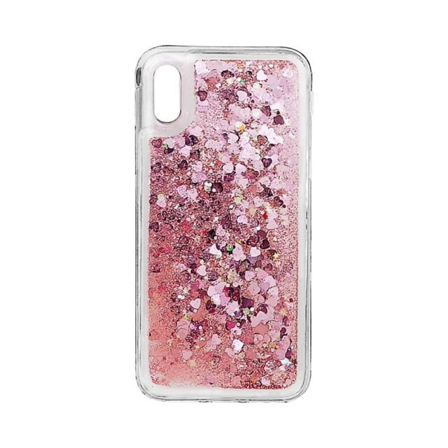 Phone Case Shockproof TPU Phone Cover Glitter Mobile Phone Case Clear Cellphone Protector, Replacement for Samsung A70, Pink