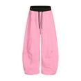 thumbnail image 4 of CPNG Girls and Boys Sweatpants Color Blocking Elastic High Waist Wide Leg Sweat Pants Soft Daily Wear Casual Baggy Running Fitness Long Pants, 4 of 4