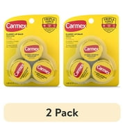 (2 pack) Carmex Classic Medicated Lip Balm Jars, Lip Moisturizer, 3 Count (1 Pack of 3)
