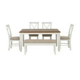 thumbnail image 2 of Linon Jane 6 Piece Upholstered Dining Set in Vanilla White and Honey Brown Wood, 2 of 14
