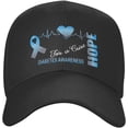 thumbnail image 3 of Hope for a Cure Diabetes Awareness Plain Baseball Caps Adjustable Washed Twill Low Profile Dad Hats for Men Women Black, 3 of 8