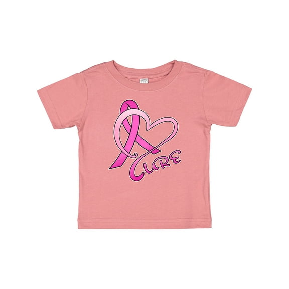 Inktastic Cure- Breast Cancer Awareness pink ribbon Boys or Girls Baby T-Shirt