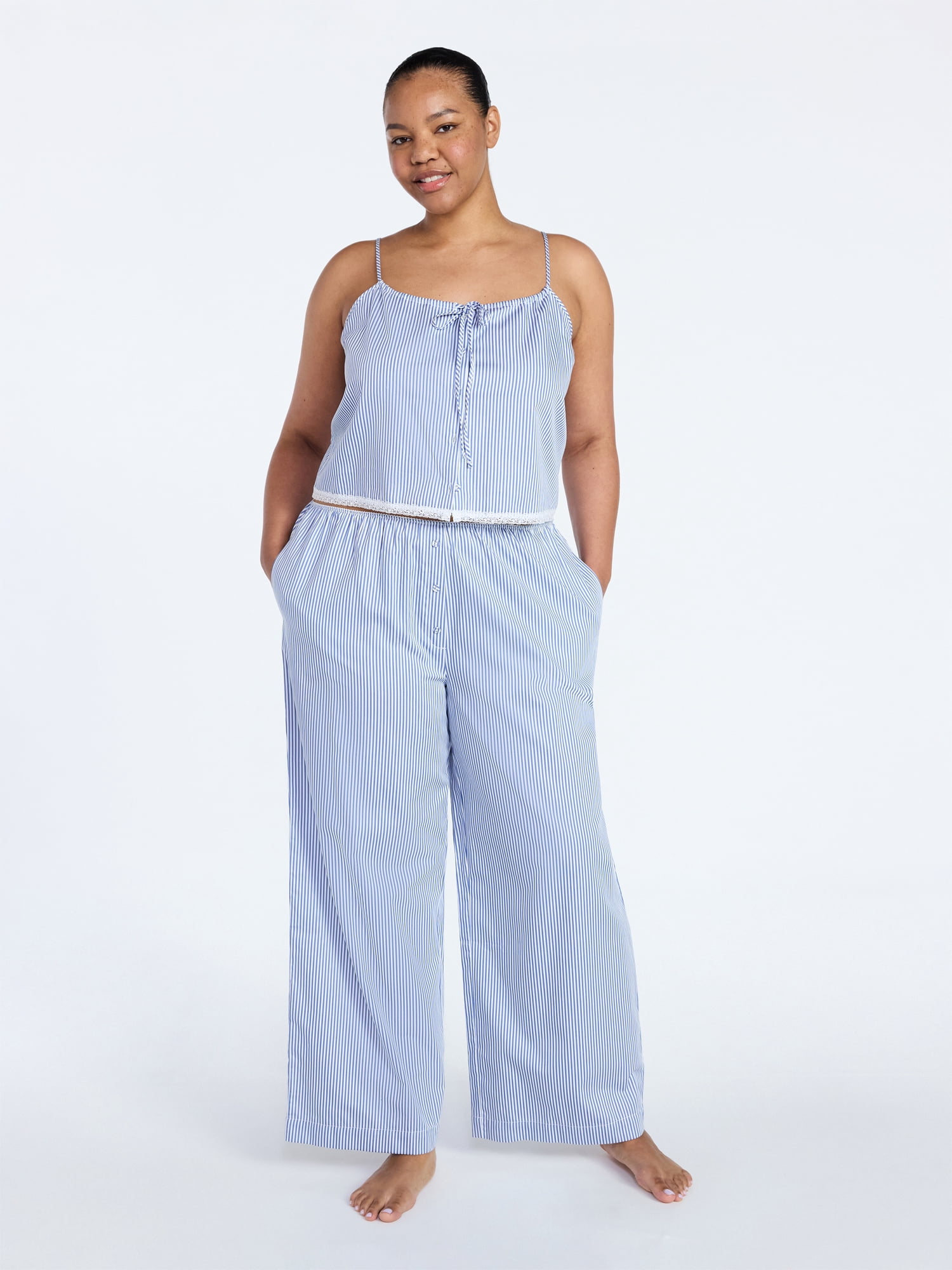 Joyspun Women's Poplin Sleep Pants, 31'' Inseam, Sizes XS-3X