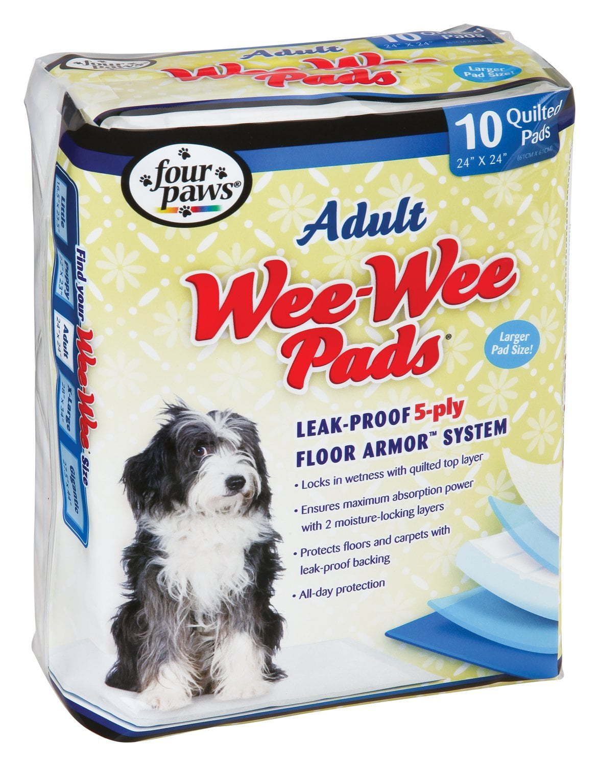 WeeWee Pads Dogs Heavy Duty Leak Proof Liner Protects Floor Carpets