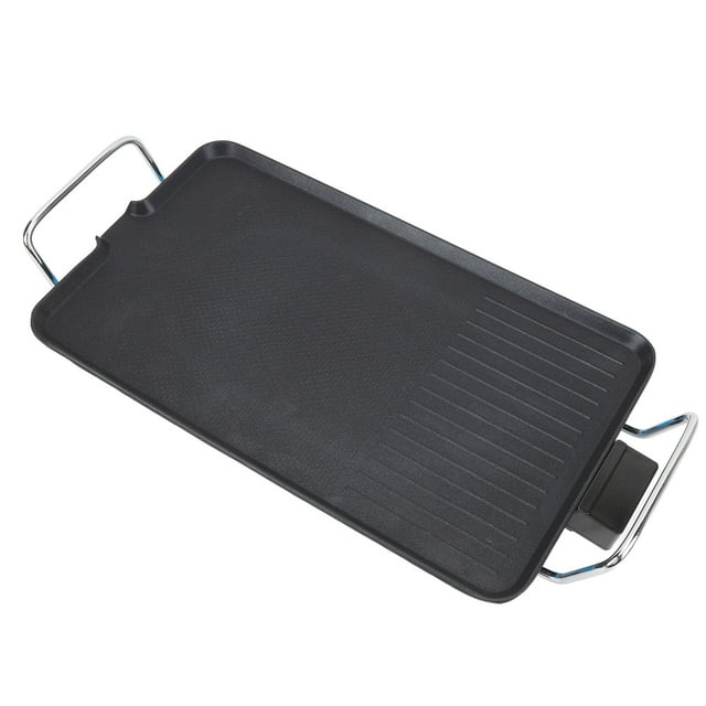 Electric Griddle, 15.75 X 9.45in Family Sized Smokeless Nonstick Large Electric Griddle Grill 5 Level Temperature Adjustable Multifunctional Griddle for Indoor BBQ Meat Vegetables