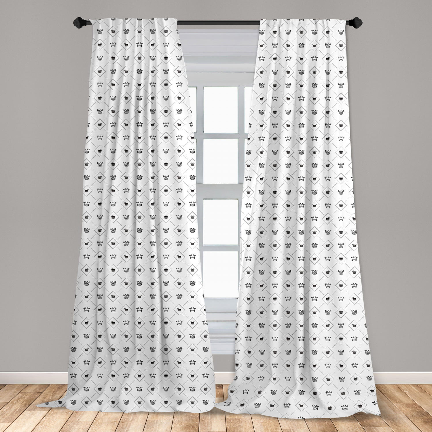 Modern Abstract Microfiber Curtains 2 Panel Set Living Room Bedroom in 3 Sizes 