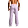 thumbnail image 4 of Men's Straight Leg Sweatpants Elastic Waist Drawstring Loose Fit Open Bottom with Pockets Lounge Pants, 4 of 4