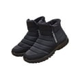 thumbnail image 1 of Innerwin Men Ankle Bootie Plush Lined Winter Boot Zip Up Breathable Snow Boots Comfort Driving Black 8, 1 of 5