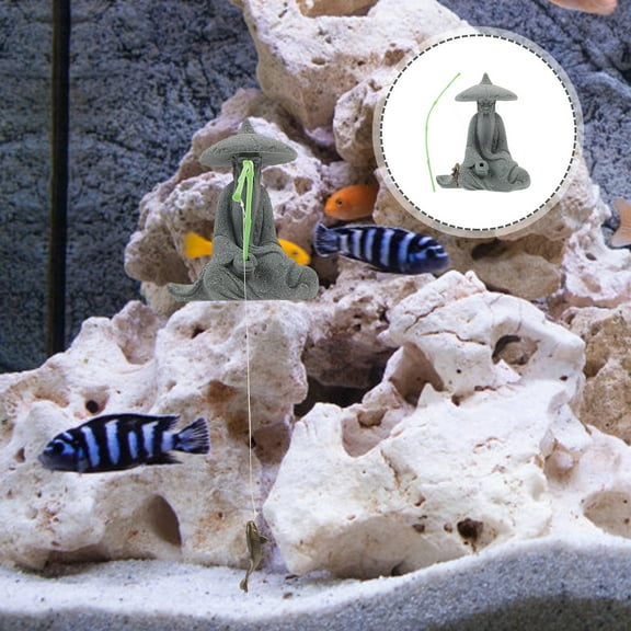 ELAYARD Household Fisherman Figurine Resin Fisherman Statue Assorted Color 1Set