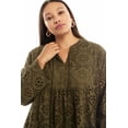 thumbnail image 4 of June & Vie Women's Plus Size Eyelet Midi Shirtdress, 4 of 5