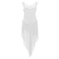 thumbnail image 4 of LiiYii Girls Lyrical Dance Dress Sleeveless High-Low Hem Tulle Skirt Leotard for Ballet Modern White 14, 4 of 7