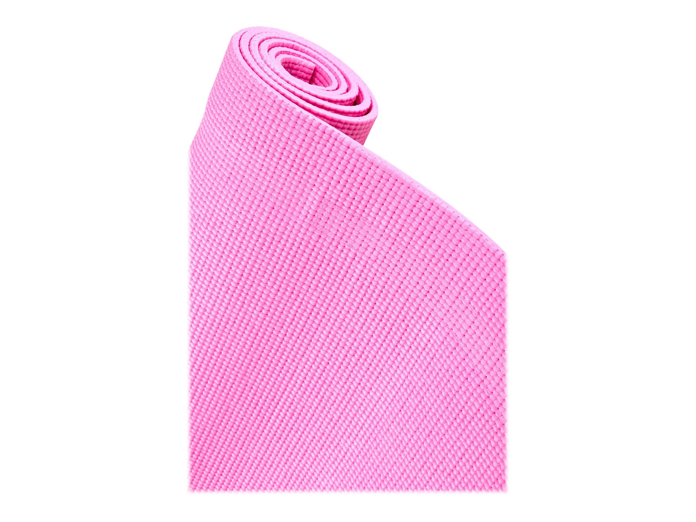 Mind Reader All Purpose 6mm PVC Extra Thick Yoga Mat with Carrying Strap, Pink