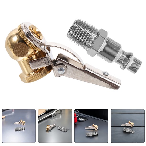 TEHAUX 2Jgo Adaptador De Inflador Para Neumáticos Con Clip Y Conexión De Rosca 1/4 Npt