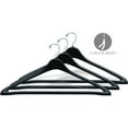 thumbnail image 3 of The Great American Hanger Company Rugged Black Plastic Suit Hanger with Fixed Bar and Chrome Swivel Hook 50/Box, 3 of 5