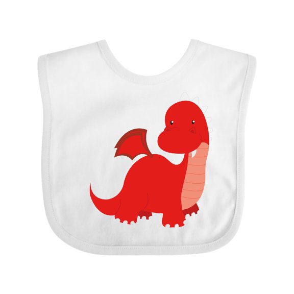 Inktastic Adorable Red Dragon Boys Baby Bib