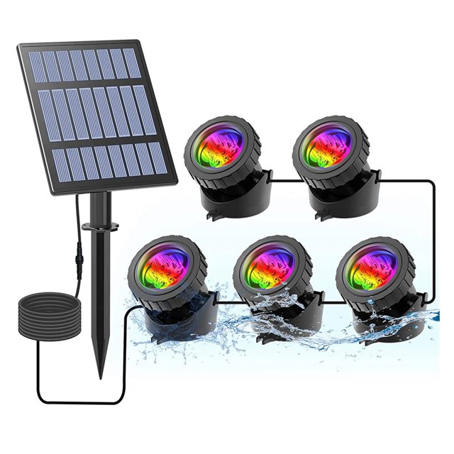 2/4/3/5 RGB Solar Light Outdoors IP68 Solar Light Solar Power Light for Garden Path Decor