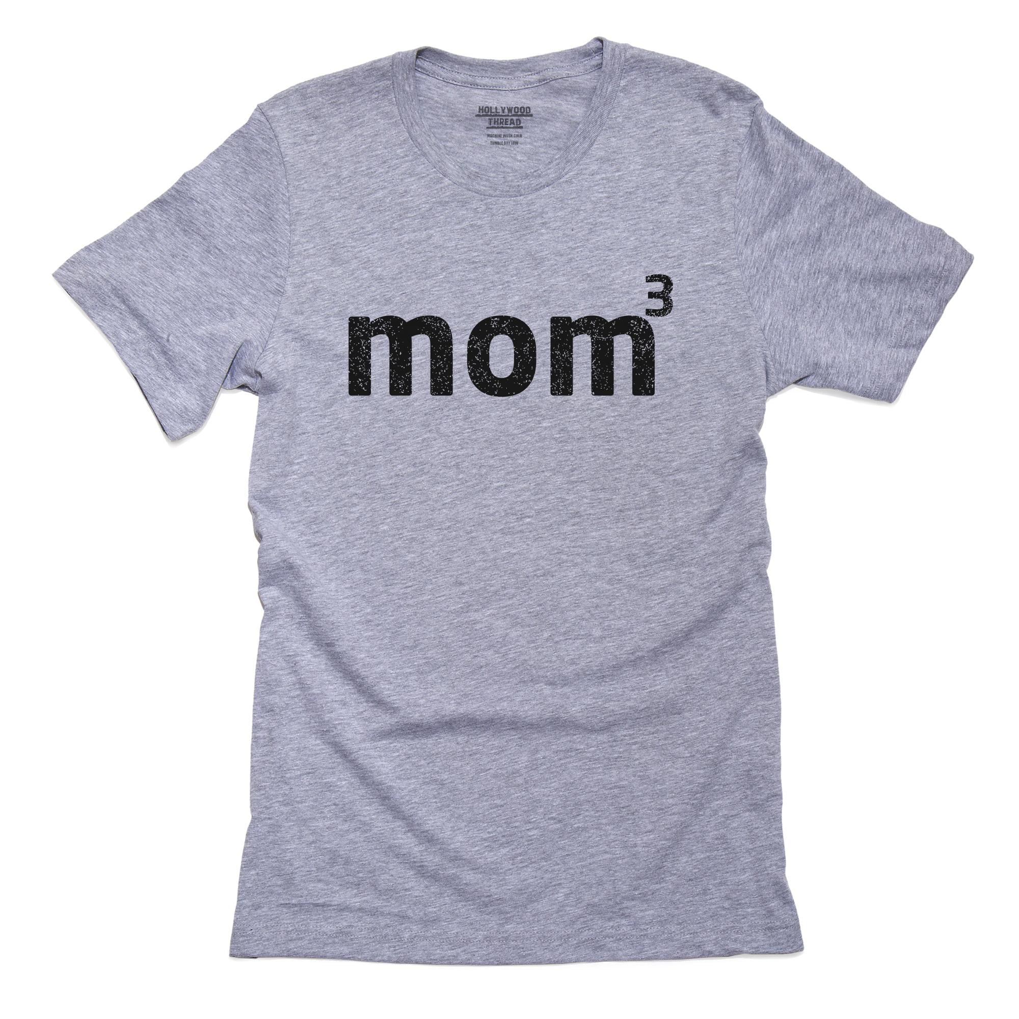 Mom of 3 - Raised to the 3rd Power - Funny Math Men's Grey T-Shirt ...