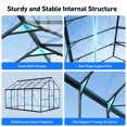 thumbnail image 6 of Sylviera 8x10FT Heavy-Duty Greenhouse with Reinforced Aluminum Frame & High-Transparency PC Panels, Walk-in Green House with Quick-Installation Structure for Outdoor Garden, 6 of 7