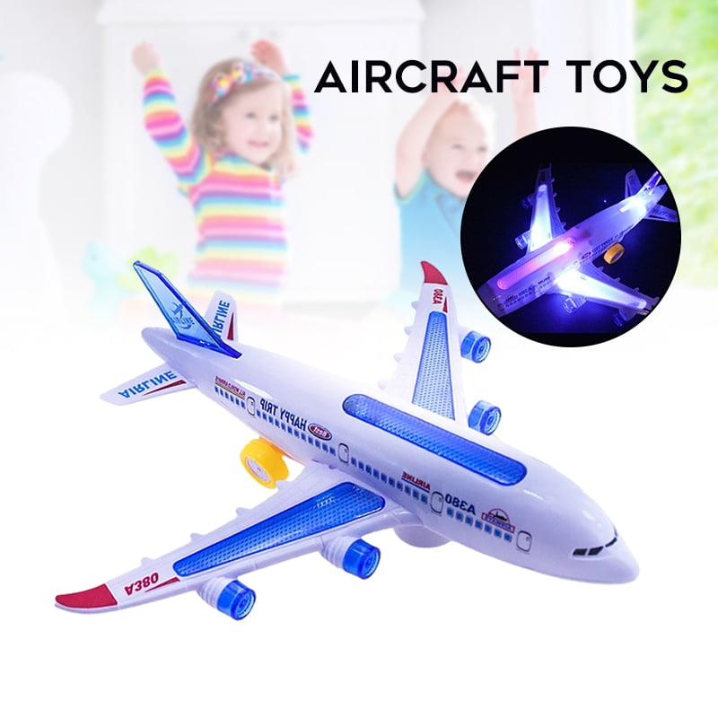A380 Bump & Go Aeroplane Flashing Led Light Music Toy double plane