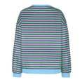 thumbnail image 4 of Cavosen T Shirts for Women Long Sleeves Drop Shoulder Pullover Tunic Shirts Round Neck Striped Color Block Blouse Dressy Flowy Loose Fit Tees Y2k Boyfriend Tops Trendy Blue L, 4 of 4
