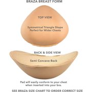 Braza Lightweight Foam Mastectomy Breast Form Bra Insert Pad - Beige, Size 7 - For Post-Surgery Bras, Casual Wear and Leisure Outfits, Daily Wear