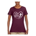 thumbnail image 2 of Wild Bobby His Grace Is Enough Heart Inspirational/Christian Women Graphic Tee, Maroon, Small, 2 of 5