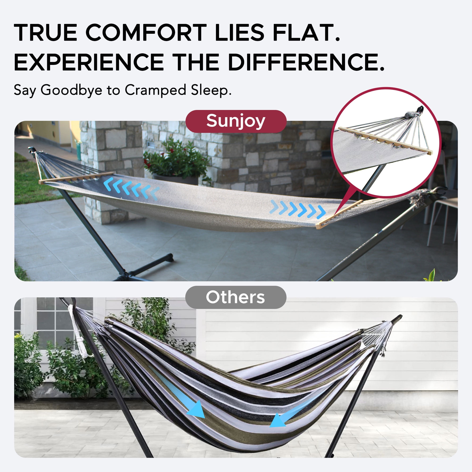Sunjoy Outdoor Hammock with Stand Steel Metal Hammock Crafted in Italy