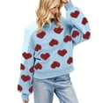 thumbnail image 1 of Suéter Gibobby de invierno de punto con patrón de amor lindo para el día de San Valentín Aqua XL, 1 of 5