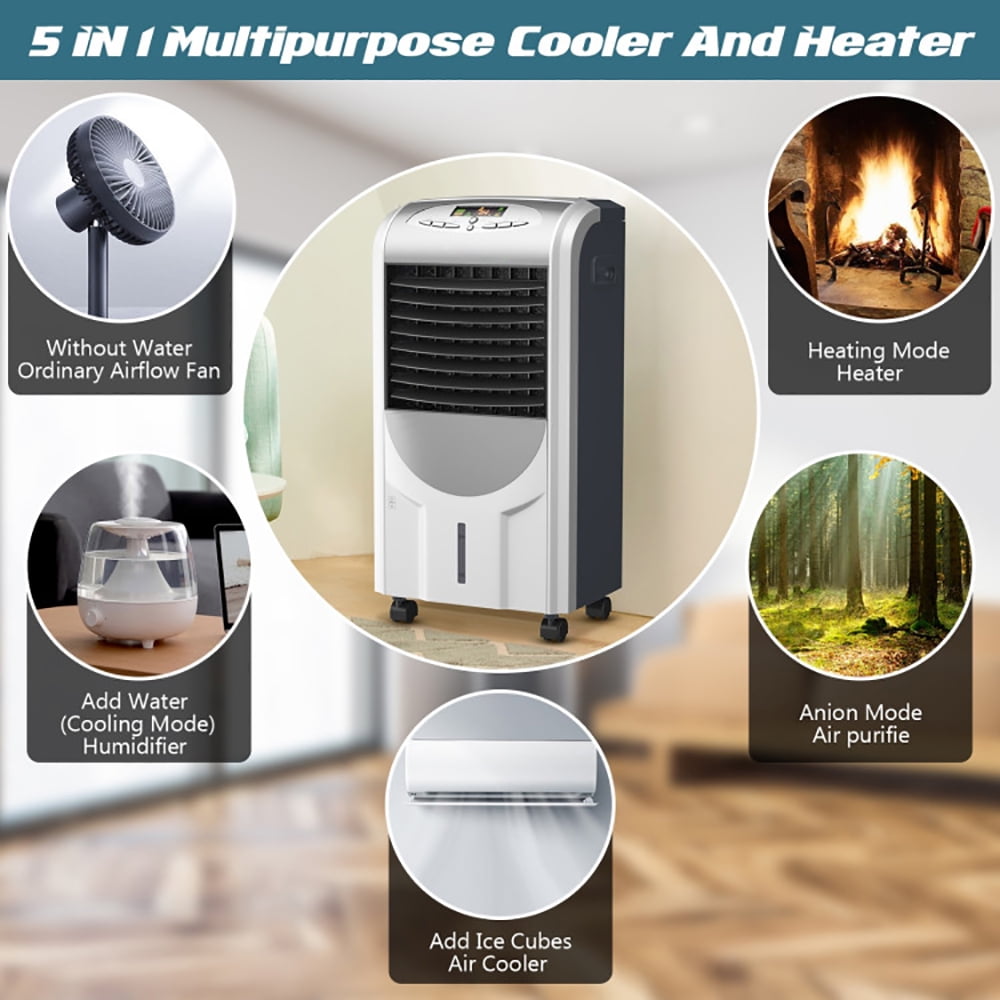 Spaco Portable Air Cooler Fan with Heater and Humidifier Function, Air Conditioners, Mist Cooling Fan, Portable Ac Units for Rooms, Bedroom, Office, RV and Camping