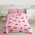 thumbnail image 2 of jejeloiu Cute Cherry Full Size Comforter Sets,Kawaii Bowtie Bow Bedding Comforter Set,Red Pink Bowknot Bedding Sets For Girls,Luxury Bedroom Decor Reversible,3pcs, 2 of 8