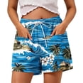 thumbnail image 3 of Cutuoiiu Womens Casual Shorts Elastic Waist Drawstring Shorts Pants with Pockets for Summer Beach Vacation, Daily Wear, 3 of 7