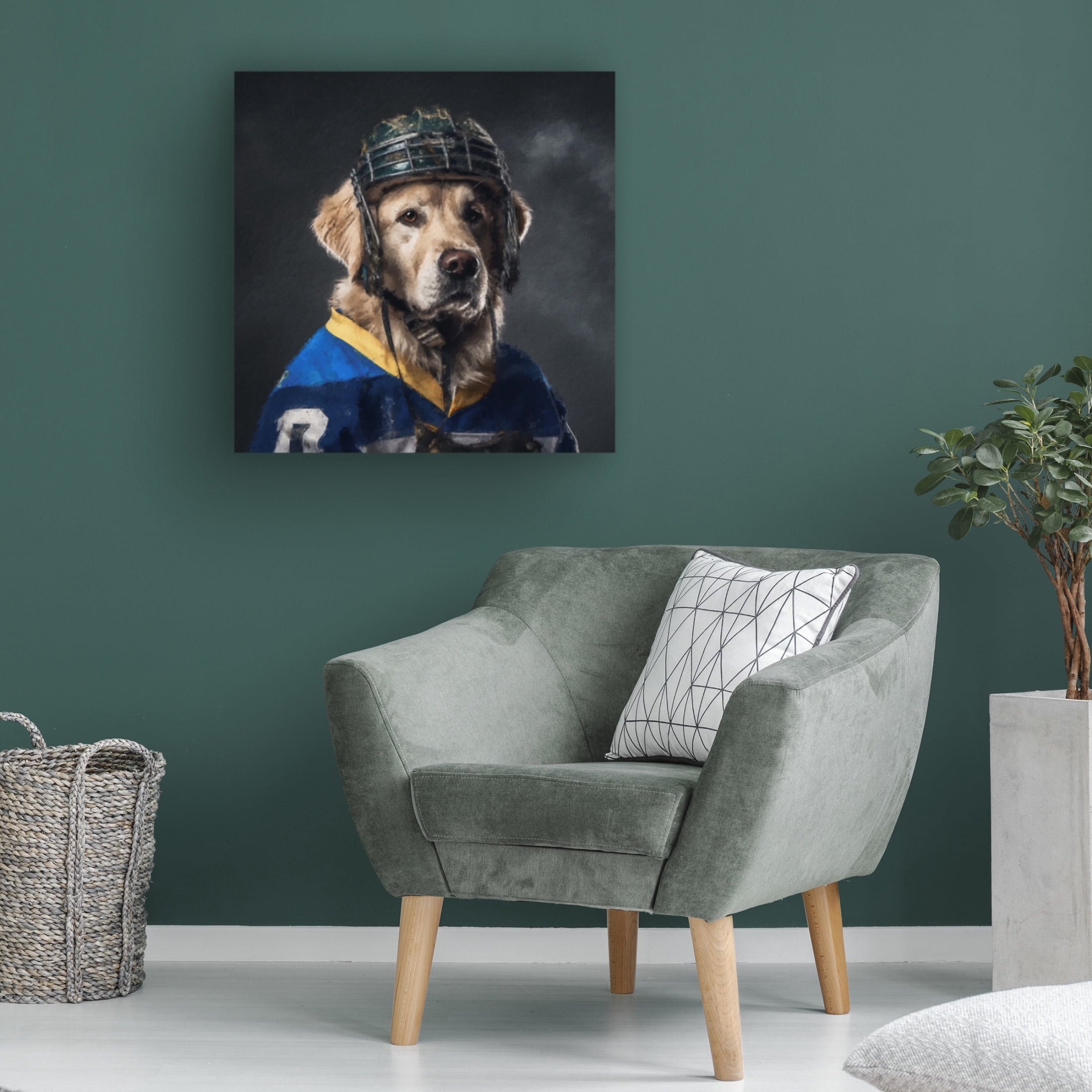 Canvas Wall Art - Sean Parnell 'Hockey 6' Wall Art for Living Room, Bedroom, or Office Décor by Trademark Fine Art - 18 x 18 Inches