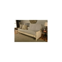 Homestock Urban Oasis Weathered White Finish Futon Frame Set With Mattress, Solid Hardwood Construction, Converts to Standard Full Size Bed, 79"L x 37"D x 33"H-Color:Gray,Size:Without Storage Drawers