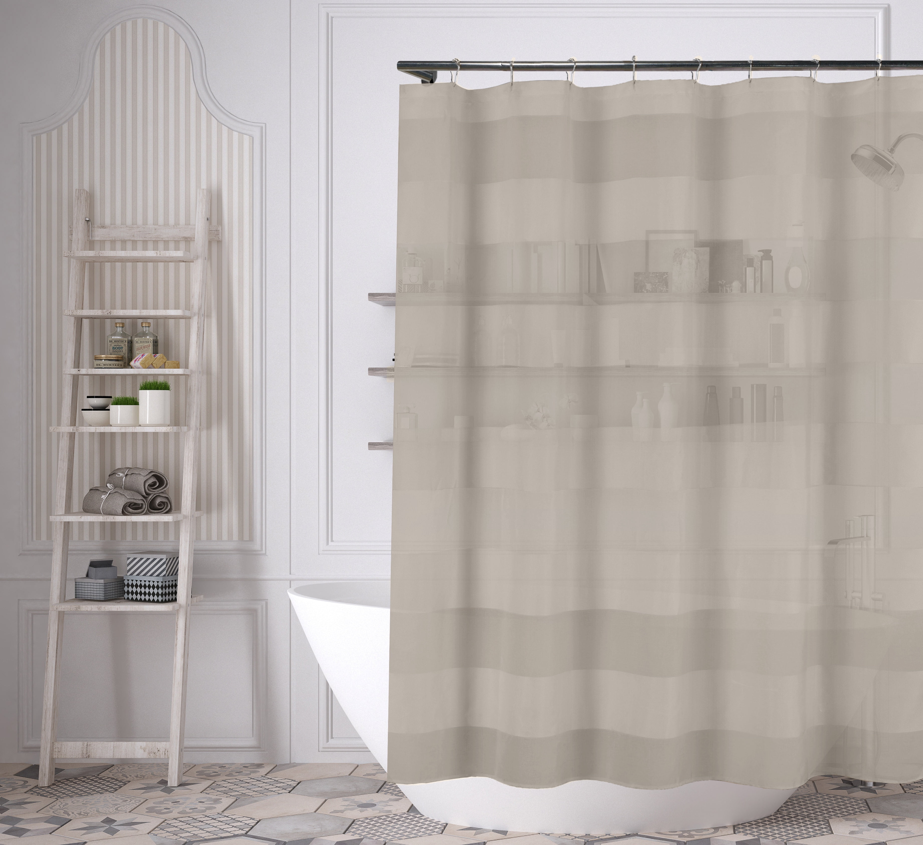 Capricia Striped Shower Curtain