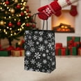 thumbnail image 2 of CuiLiyq 12 Pcs Christmas Black Gift Bags with Silver Bronzing, Christmas Wrapping Bags with Handles, Xmas Gift Bags for Holiday Party Favors and Decor Supplies (Snowflake), 2 of 6