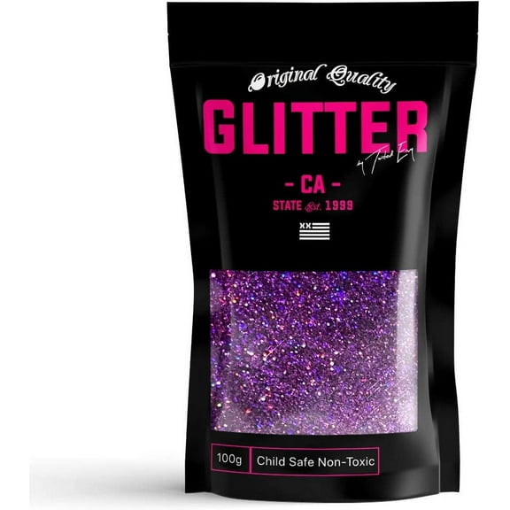 Purple Holographic Premium Glitter Multi Purpose Dust Powder 100g / 3.5oz for use with Arts & Crafts Wine Glass Decoration Weddings Cards Flowers Cosmetic Face Body