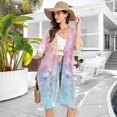 thumbnail image 4 of Beach Vacation Clothes Kimono Cardigan Loose Swimsuit Cover Up for Women Starry Sky and Star M, 4 of 6
