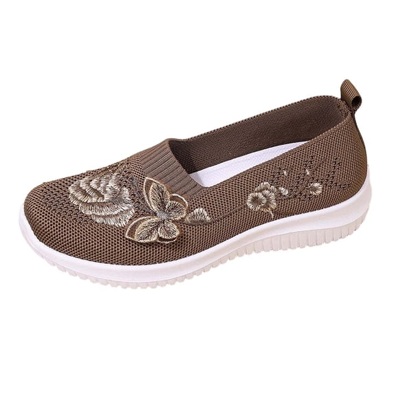 Women Casual Shoes Embroidered Loafers Flat Shoes Summer Footwear Exquisite Embroidery Breathable Slip On For Casual Outfits ,Us Size:7.5