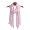 thumbnail image 7 of CXHEGBEJ Crinkle Wrinkle Texture Long Scarf for Women Vintage Hijab Neck Cover Summer Cotton Blend Soft Scarf Fashion Solid Color Shawl Wrap Light Pink, 7 of 7