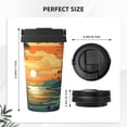 thumbnail image 3 of Fotbe Tropical Sunset Paradise Printed Insulated Travel Coffee Mug Spill Proof Leak Proof Stainless Steel Coffee Tumbler Reusable Coffee Cups with Lids Thermos, 3 of 8