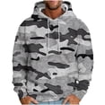 thumbnail image 2 of Awdenio Mens Sweatshirts Fashion Drawstring Camouflage Print Loose Pullover Printed Pocket Long-sleeved Top Hoodie Winter Fall Outfits, 2 of 5