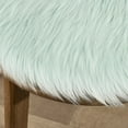 thumbnail image 2 of Faux Fur 16" Round Suede Backed Chair Pad Mint 2 Pack, 2 of 3