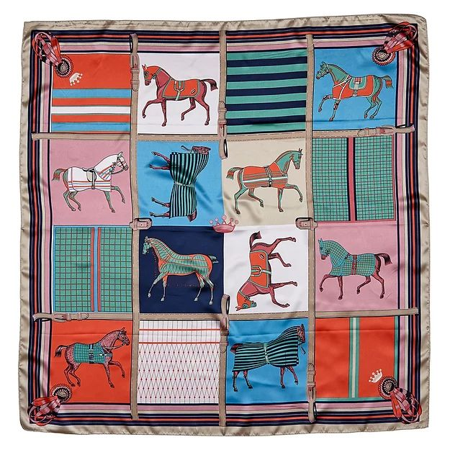 AWST Int l Horse in Blankets Silky Scarf