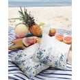 thumbnail image 3 of Pack of 2 Outdoor Pillow Covers, Blue Christmas Flower Poinsettia Robins Eucalyptus Waterproof Square Throw Pillowcase Cushion Decorative Pillow Covers for Couch Patio Tent, 20x20 in, 3 of 6