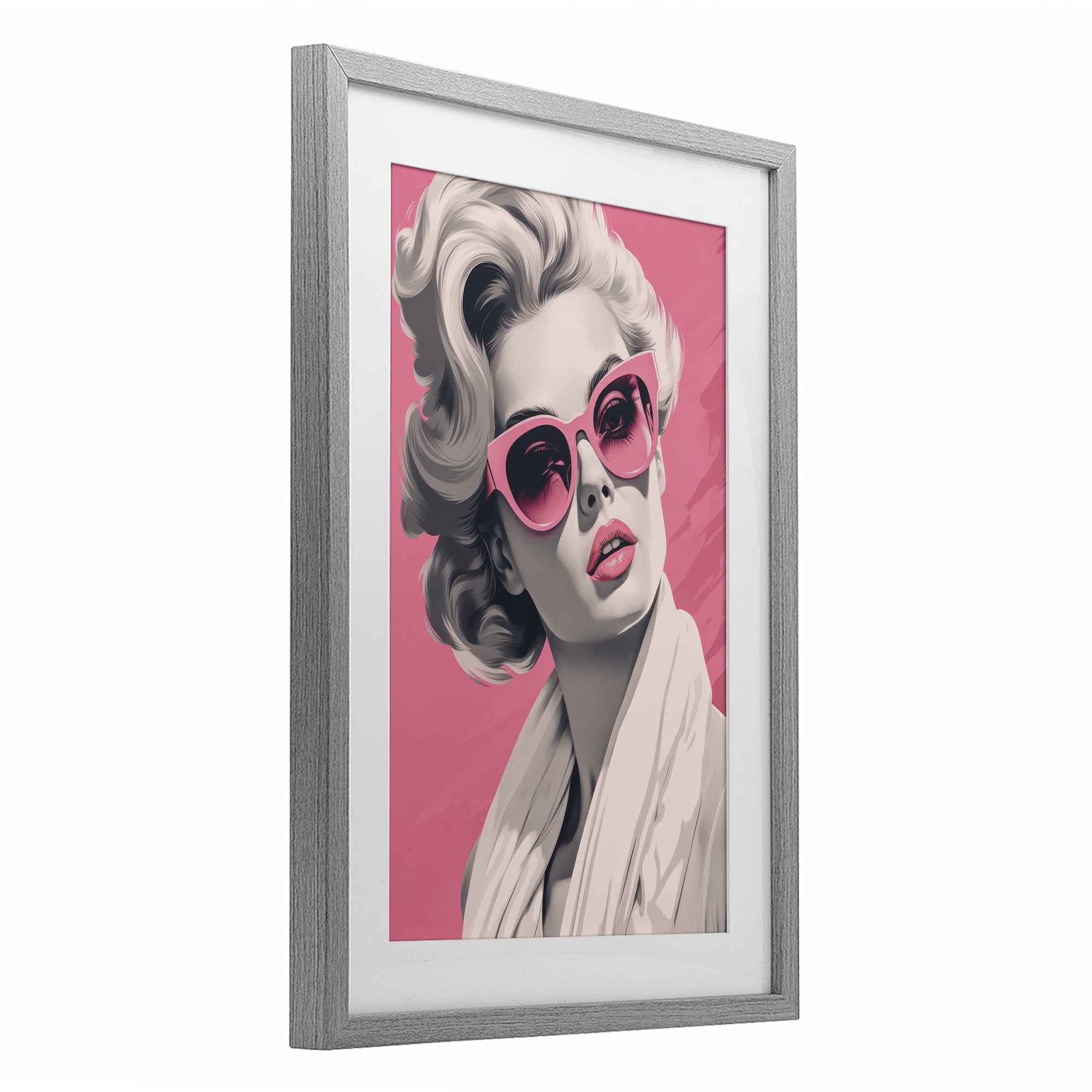 Stupell Industries Retro Chic Glamour Gray Framed Print Under Glass, design by Andrea Haase